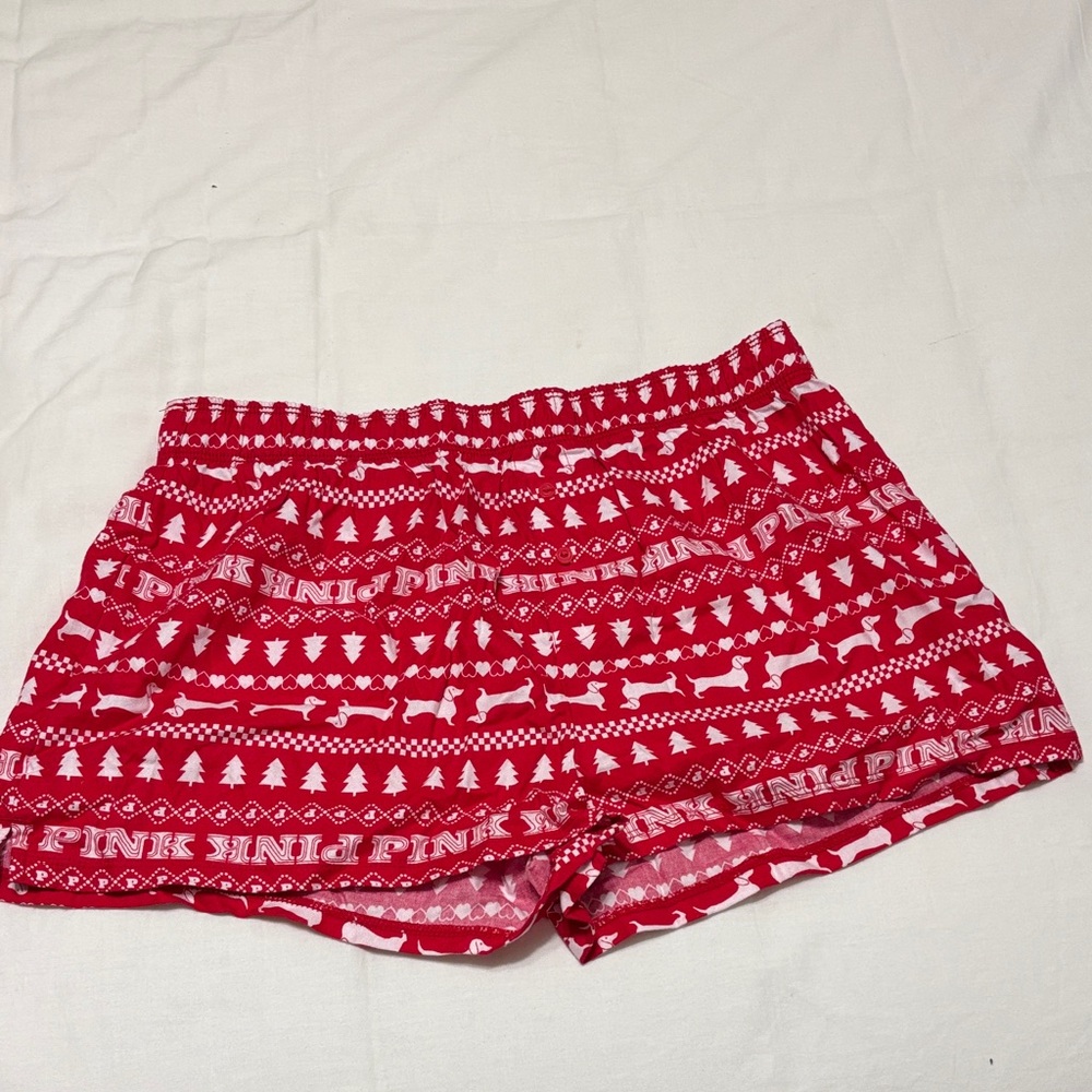 Red Holiday Print Shorts